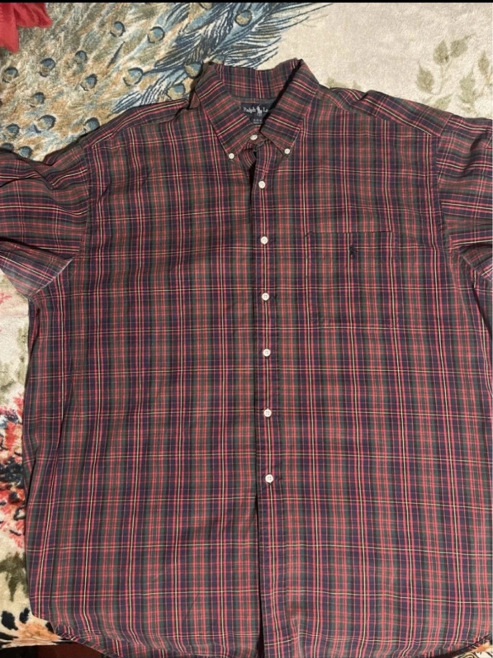 Ralph Lauren Red Plaid Button-Down Men's Shirt